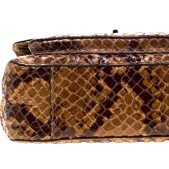 Michael Kors Python Embossed Patent Leather Shoulder Bag - Picture 13 of 16